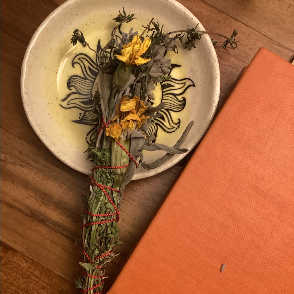 “Reclaiming my thyme” smudge wand rosemary, marigold, sage- cottagecore handmade - Picture 5 of 8